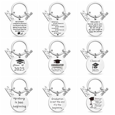 Engraved 2025 Graduation Ceremony Keychain Metal Commemorative Keyring  Ceremony Gifts