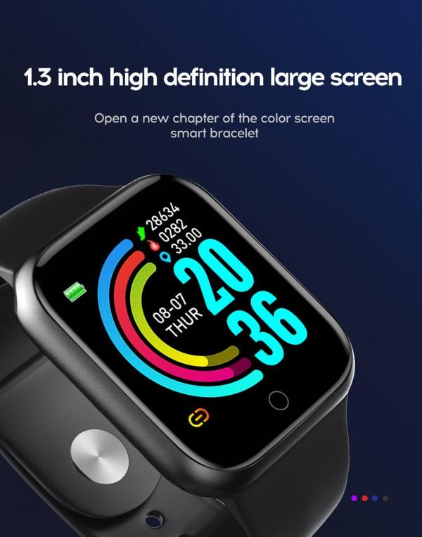 Y68 Kind Kleurenscherm Slimme Sportarmband Waterdicht Bloeddruk Hartslag Alarm Fitness Polsband Slimme Android Slimme Armband
