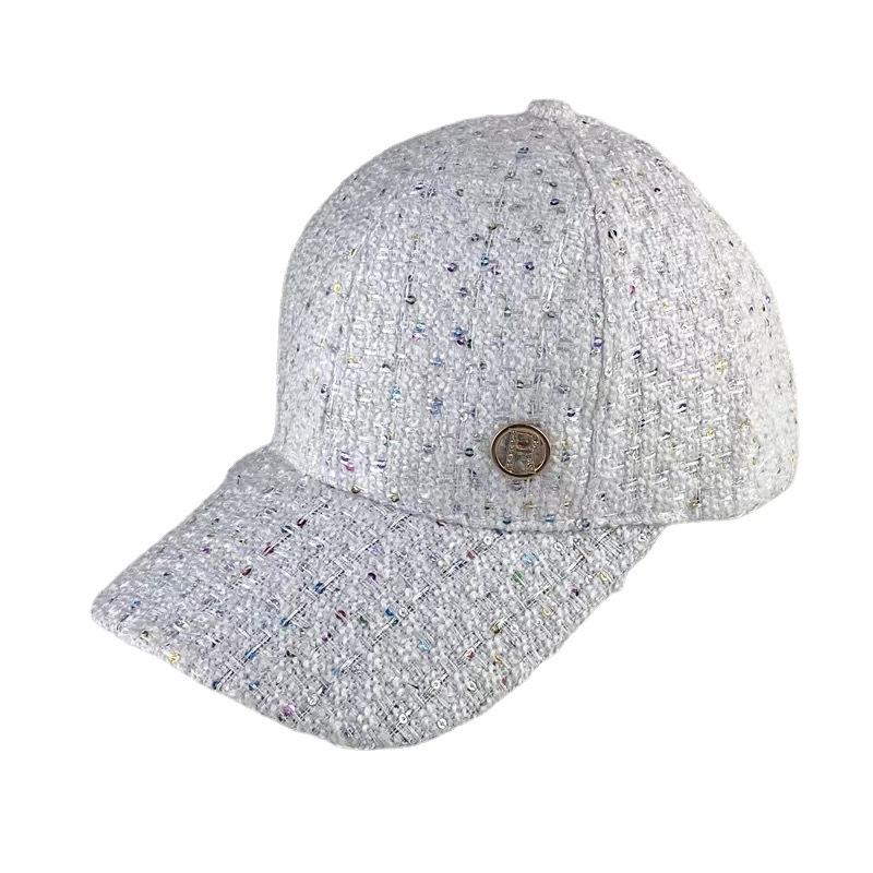 Baseballcaps damehatt høst og vinter mote paljetter dame fortykket lue tide