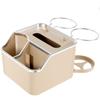Car Armrest Storage Organizer Auto Armrest Tissue Holder with 2 Folding Cup Holder Car Interior Storage Box for Car Accessory