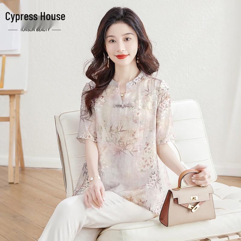 Women s New Chinese Style Floral Blouse XXL