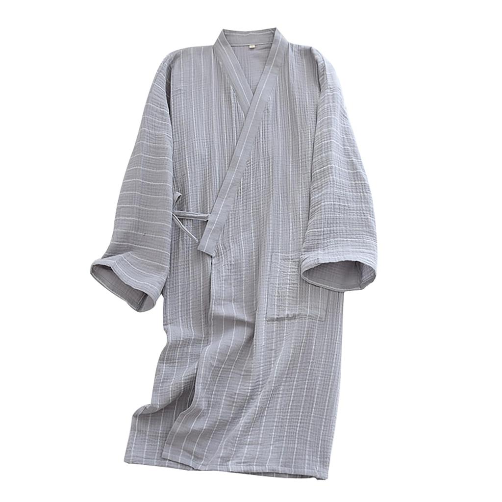 Nursing Japanese Front Hot for Men [ASHE RANGE] Men's Bathrobe, Nightwear, Yukata, Nightgown, 100% Cotton, Gauze, Pajamas, Nightgown, Care,