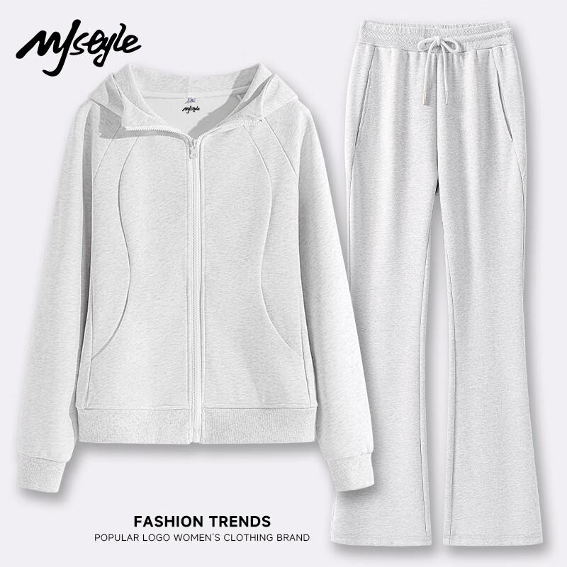 

MJ STYLE Женский облегающий худи с капюшоном и расклешенные брюки L