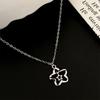 Hollow Out Stars Pendant Necklace For Girl Silver Color Simple Necklace
