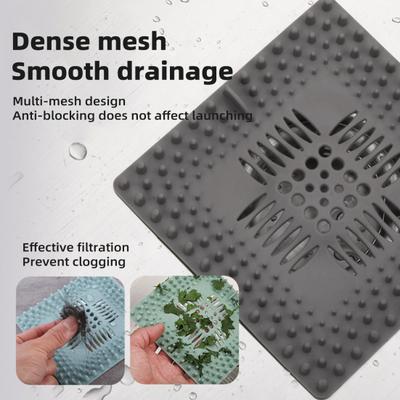 4Pcs Shower Drain Hair Catcher Square Plastic Sink Strainer Anti-Clog Bath Tub & Kitchen Filter Trap Prevent Clogged Pipes Hair Guard