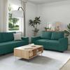 3 Piece Sofa Set with Cushions Dark Green Fabric