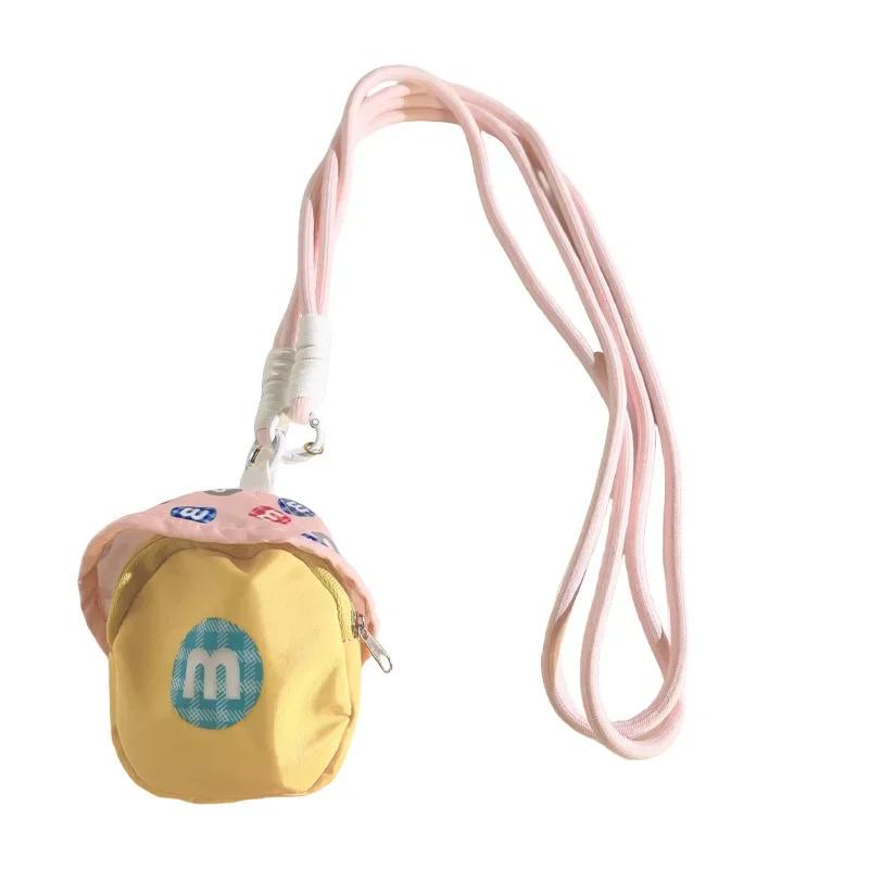 1 Piece Cute Long Crossbody Phone Charm with Mini Storage Bag Sweet Fashion Phone Lanyard with Gasket Patch Phone Accessories