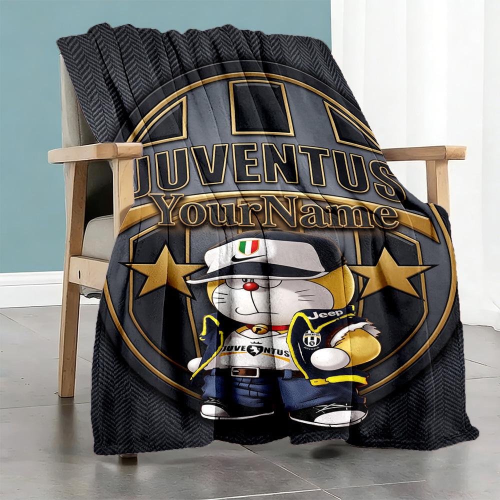 Juventus Customize Text Blanket Throw Personalized Blanket Soft Warm Cozy Great for Seaside Bedding Office Picnics for All Occasions