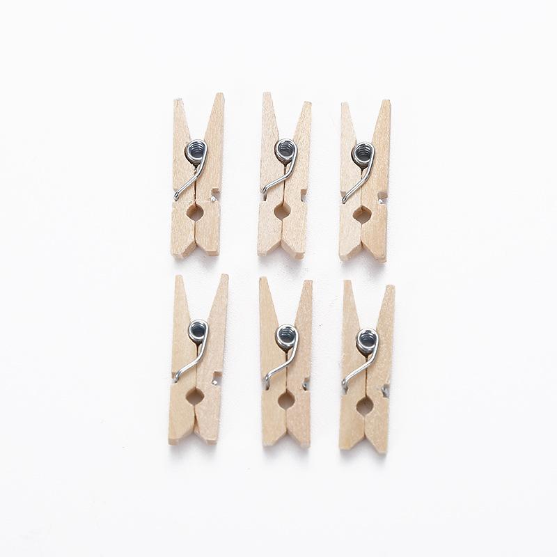 100 stücke Mini 25mm Natürliche Holz Clips Foto Clips Wäscheklammer DIY Hochzeit Party Holz Clip Clips Pegs Dropshipping