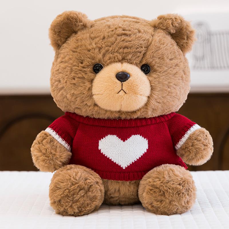 Casual Teddy Bear Plush Toy with Sweater - Children's Birthday Gift