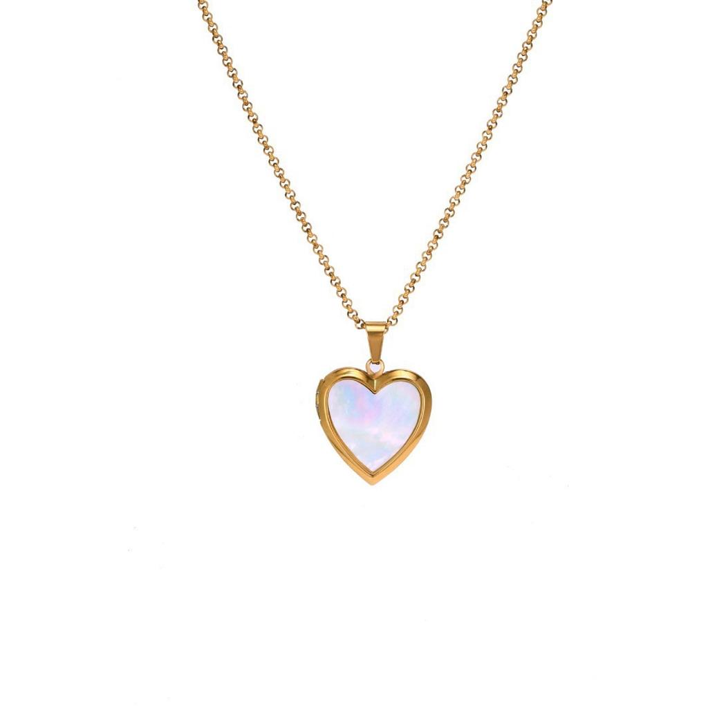 Valentine'S Day Niche Design Love Box Pendant Necklace Open And Close Peach Heart Pendant Collarbone Chain Copper Plated Real Gold