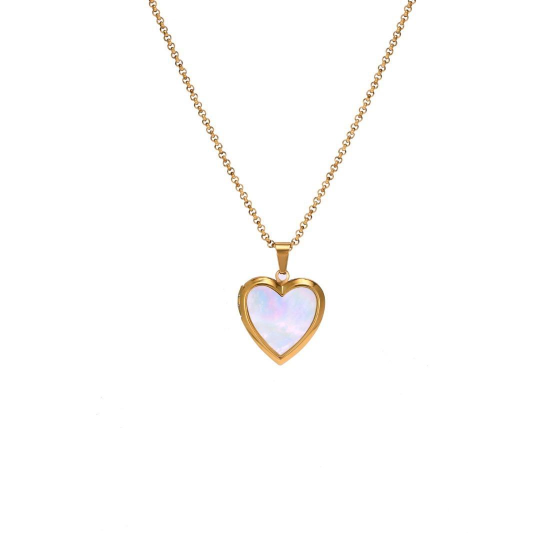 

Valentine S Day Niche Design Love Box Pendant Necklace Open And Close Peach Heart Pendant Collarbone Chain Copper Plated Real Gold