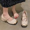 French evening wind single shoes women's small heel thick heel temperament Mary Jane shoes 2024 new spring and summer small fragrant style loafers