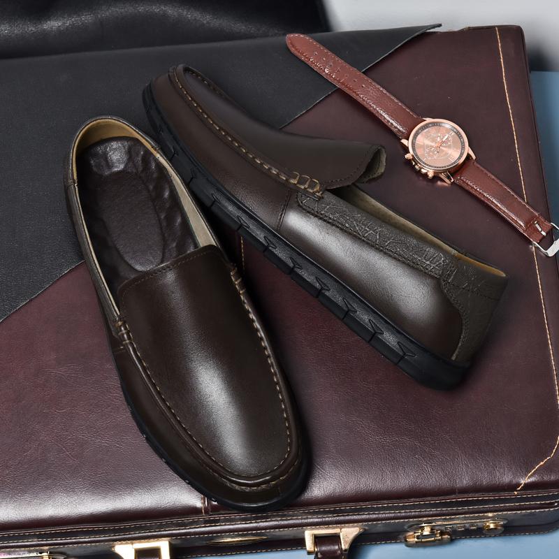 Genuine Leather Men's Loafers Spring Autumn Casual Shoes Handmade Men Business Shoes Slip On Flats Male Business Driving Shoes