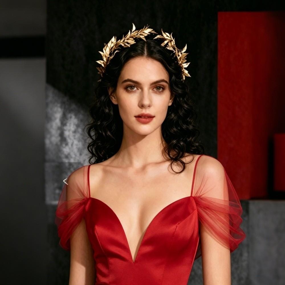 Maple Leaf Wedding Crown Handmade Braided Photography Hair Accessories  Engagement