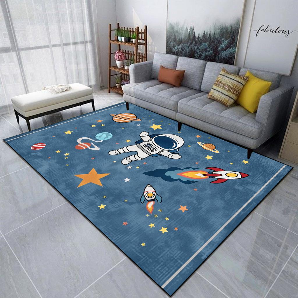Spaceman Animation Carpet for Living Room Ins Children's Room Large Size Soft Rugs Cute Style Non-slip Washable MAT Customizable