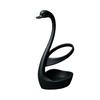 3D Printed Swan Toothbrush Holder, Bathroom Organizer with Hollow Water-Draining Design, Black White Dual Color, Widened Stable Base, One-Piece