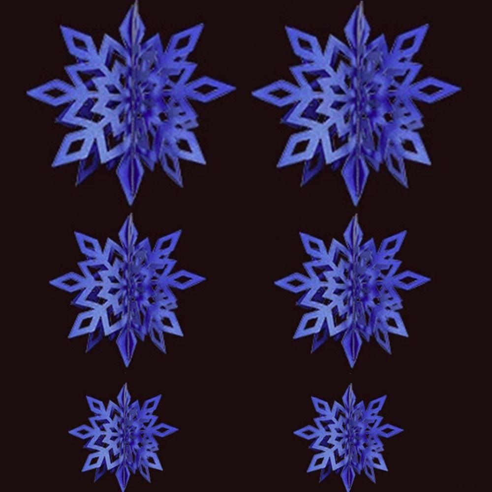 6Pcs/Set DIY Christmas 3D Paper Snowflake Pendant Three-dimensional Christmas Decorations  Gifts