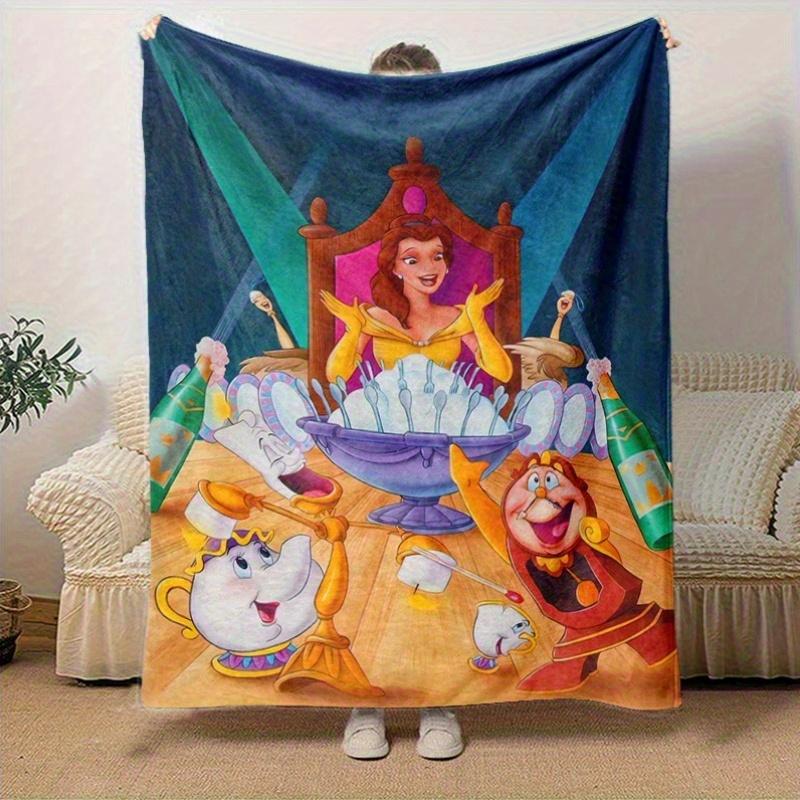 1pc, Beauty and the Beast Belle Birthday Party Scene Throw Blanket Home Decor, Couch Cover, Outdoor Blanket, Gift, Flannel Blanket for Bedroom