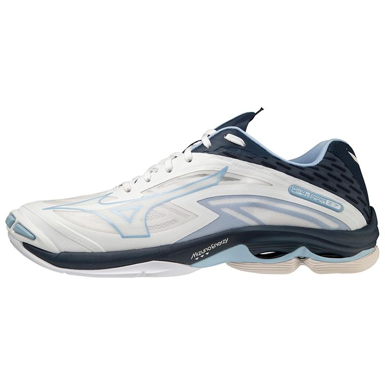 Mizuno Wave Lightning Z7 Low-Top Volleyball Shoes Unisex Shoes White Blue V1GA220025 38.5