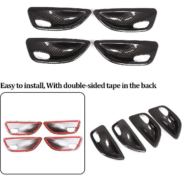 For BMW 5 Series F10 520 528 525 2011-2017 Carbon Fiber Style Car Interior Door Handle Bowl Cover Trim