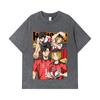 275 GSM Washed T-shirts 100% Cotton Haikyu V6 Print Unisex Heavy Cotton T Shirt
