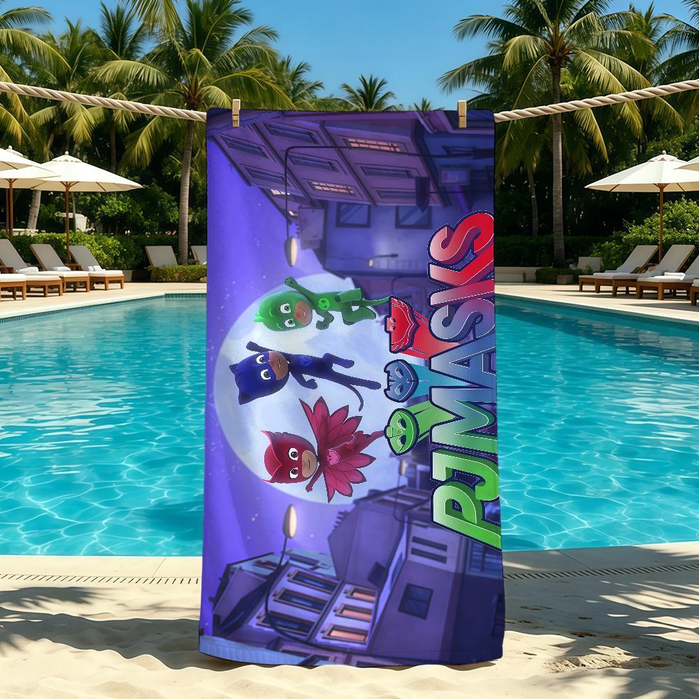 Cartoon P-PJ M-Masks-ES Towel For Outdoor Camping Beach Towel Super Absorbent Quick-Drying Summer Towel