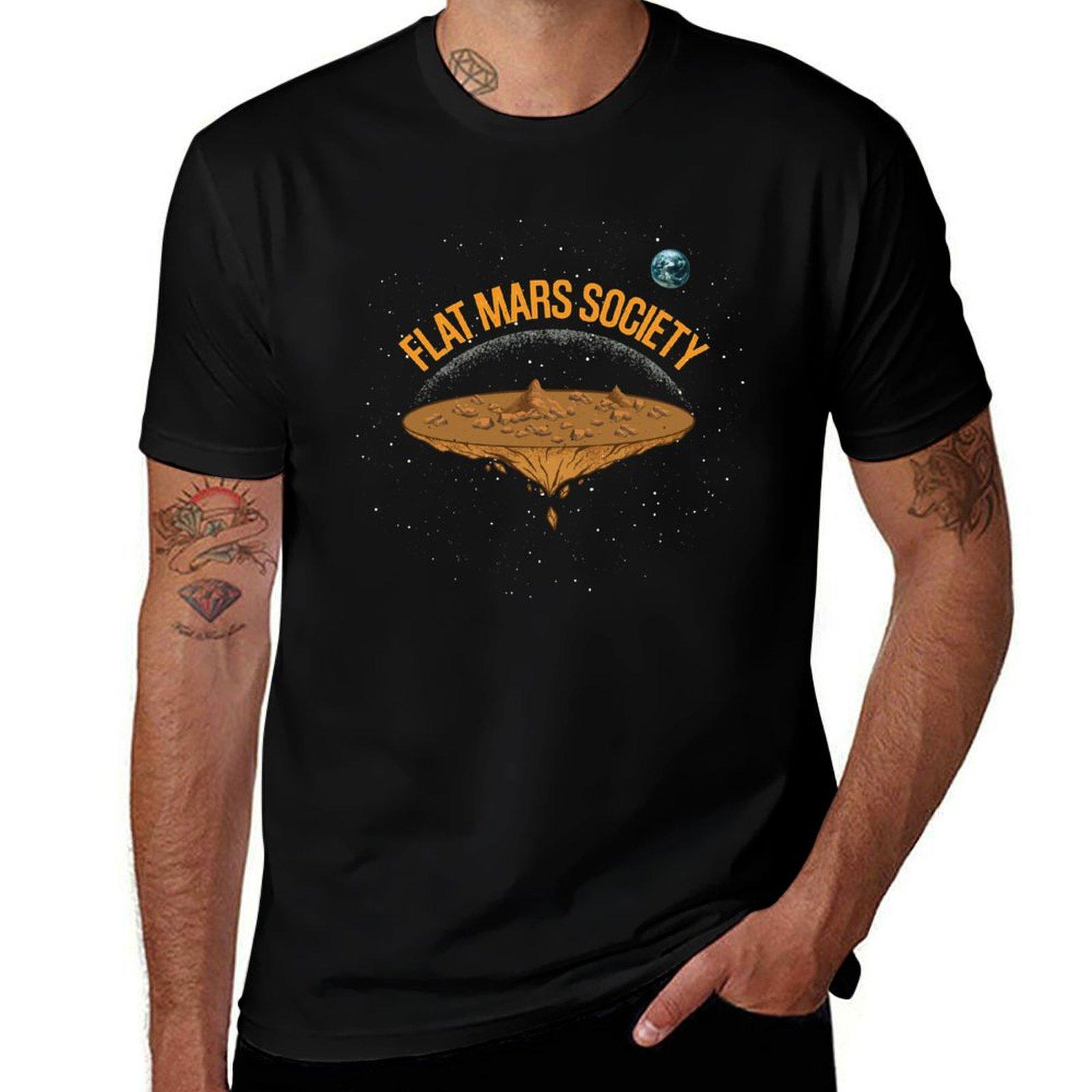 

Flat Mars Society | Funny Space Illustration T-Shirt plus size tops Louboutins anime shirt t shirts men 4XL