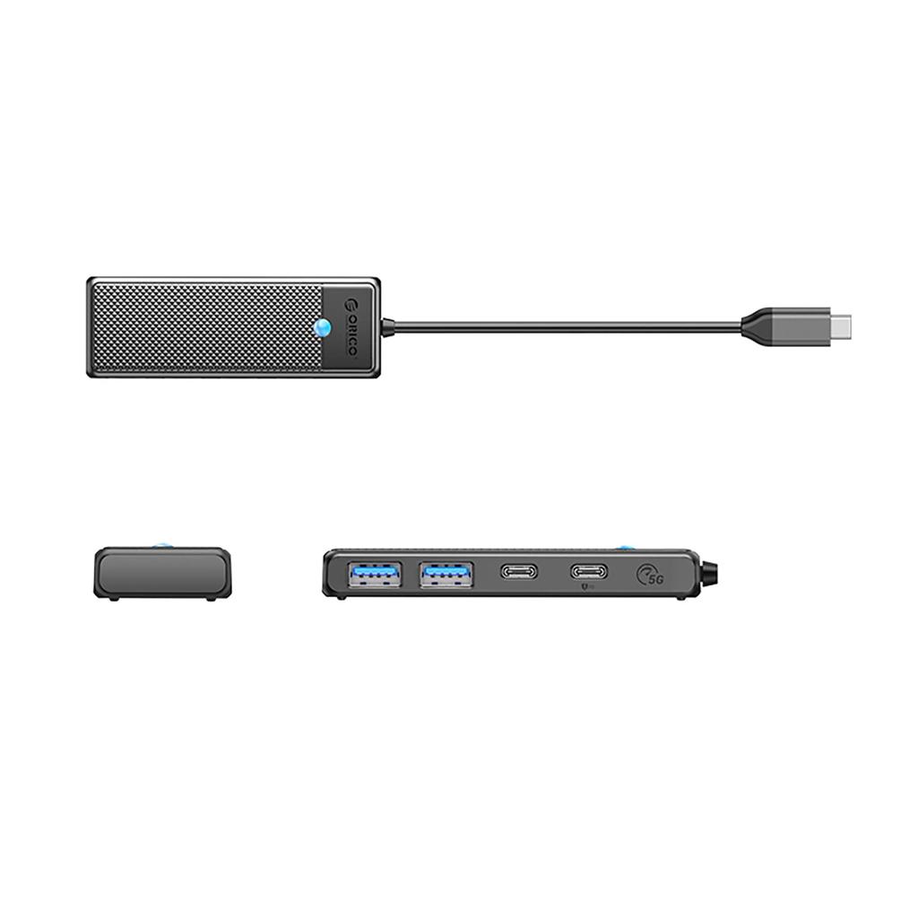 Hub Usb-C Orico Papw2Ac-C3 Stacja Dokująca 2X Usb-A 3.0 + 2X Usb-C 3.0 - Czarny