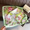 Jungle Flying Bird Simulation Silk Printing Silk Scarf Square Scarf Premium Shawl Sunscreen Neck Professional Scarf Headscarf Scarf