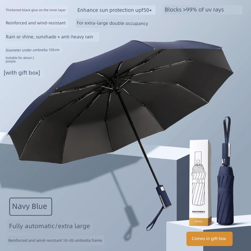 Fully Automatic Dual-Purpose Umbrella, Large Size, Thickened and Reinforced, Foldable Sunshade, Sun Protection, Uv Protection, Sun Umbrella for Men