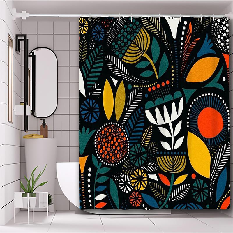 Tropical Plant Bathing Curtain Bathroom Shower Curtain Waterproof With 12 Hooks Home Deco Free Ship