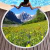 Natural Scenery Round Beach Towel Abstract Mountain Landscape Beach Blanket Sand Free Quick Dry Circle Bath Towel Soft Yoga Mat