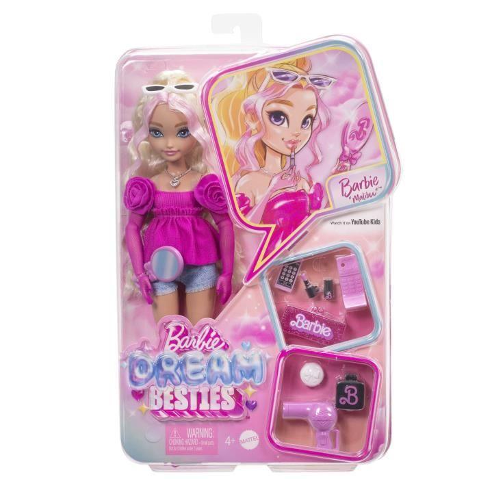 BARBIE Tým snů „Malibu“ - Panenka a 8 doplňků - Barbie - HYC21
