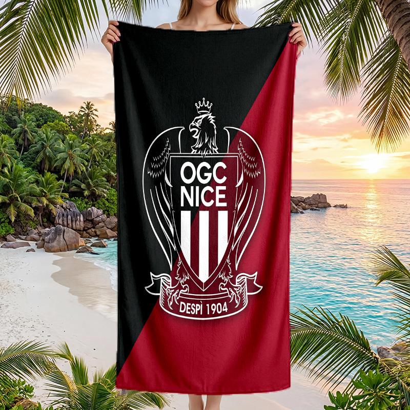 OGC Nice FC Druck Schnelltrocknendes Strandtuch Mikrofaser Saugfähig Tragbares Reise-Handtuch zum Schwimmen