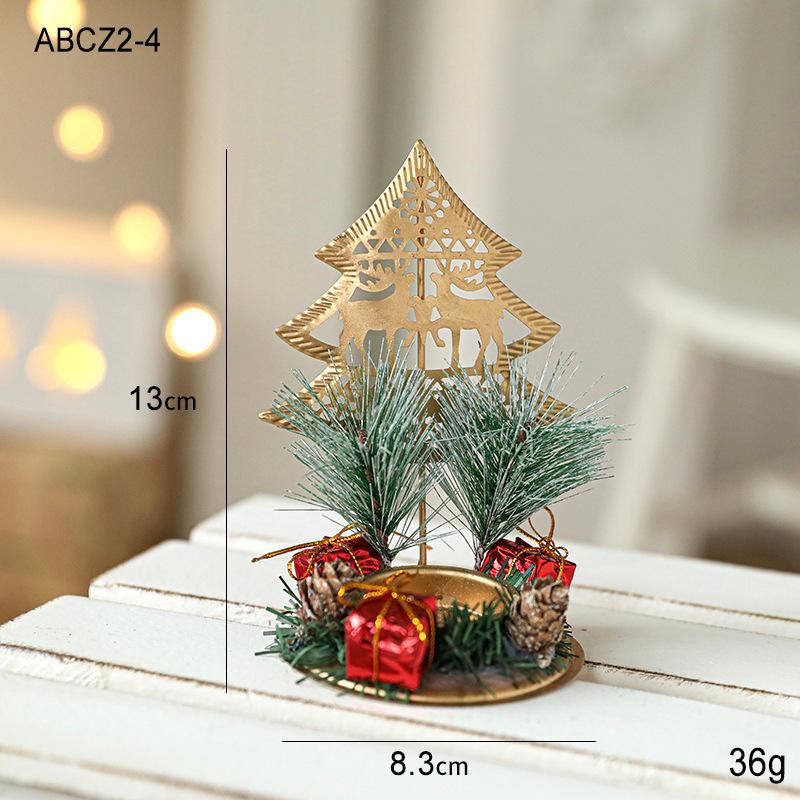 Golden Double Iron Candlestick Christmas Ornament