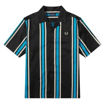 Fred Perry Herren Gestreiftes Hemd mit Reverskragen