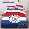 AFC Ajax Custom Name Pattern Bedding,Quilt Set Quilt Cover Pillowcase Home Birthday Gift(1 * Duvet Cover + 2 * Pillowcase, Without Core)