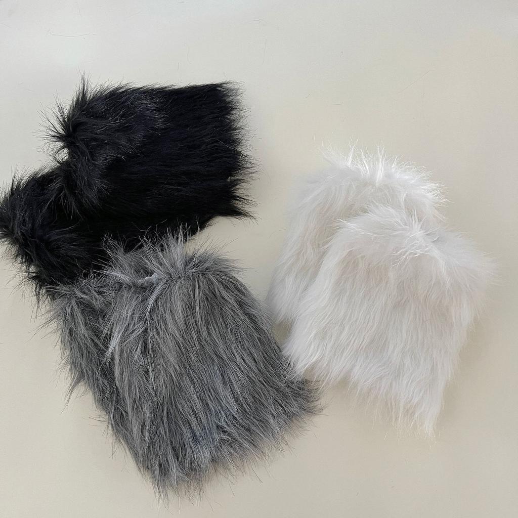 Autumn And Winter Imitation Mink Socks Cover Women's Medium Tube Women's Calves And Knees Ins Wind Jk Thickened Warm Wool Socks Leg Cover