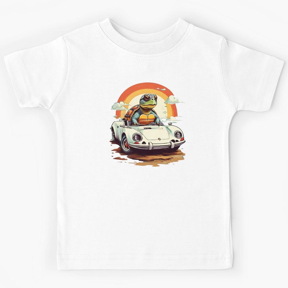 Turtle Riding Super Car Kids T-Shirt 100