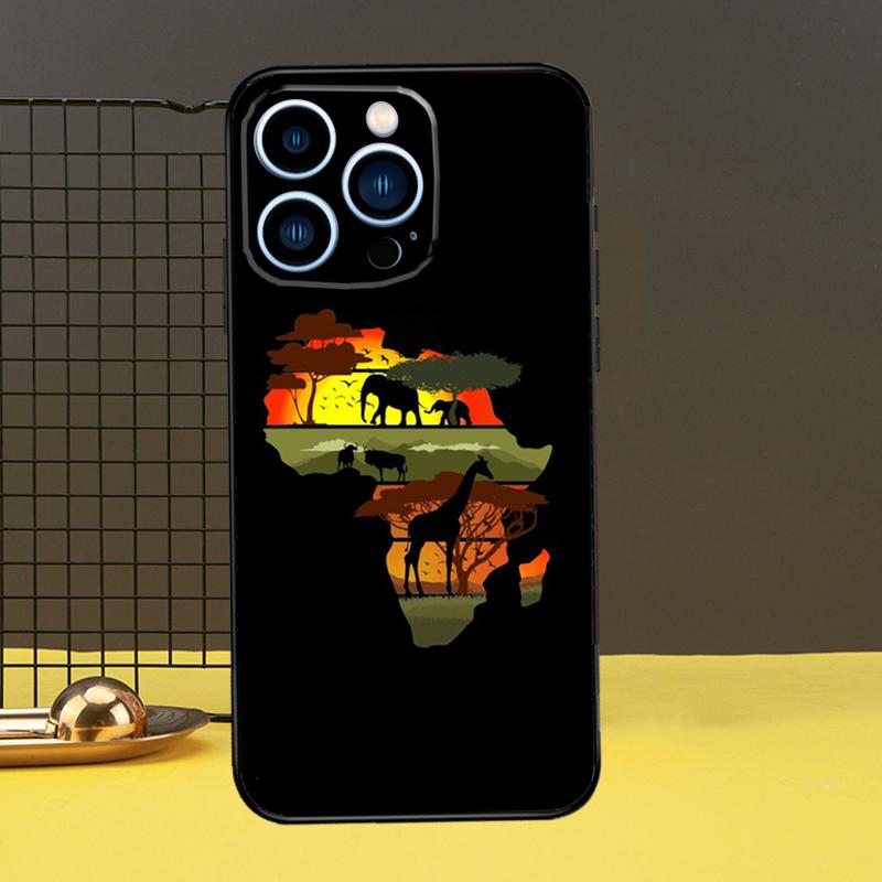 Map of Africa African Fabrics Phone Case For iPhone 13 12 14 11 16 15 Pro Max Plus Mini 7 8 X XR XS Max Cover
