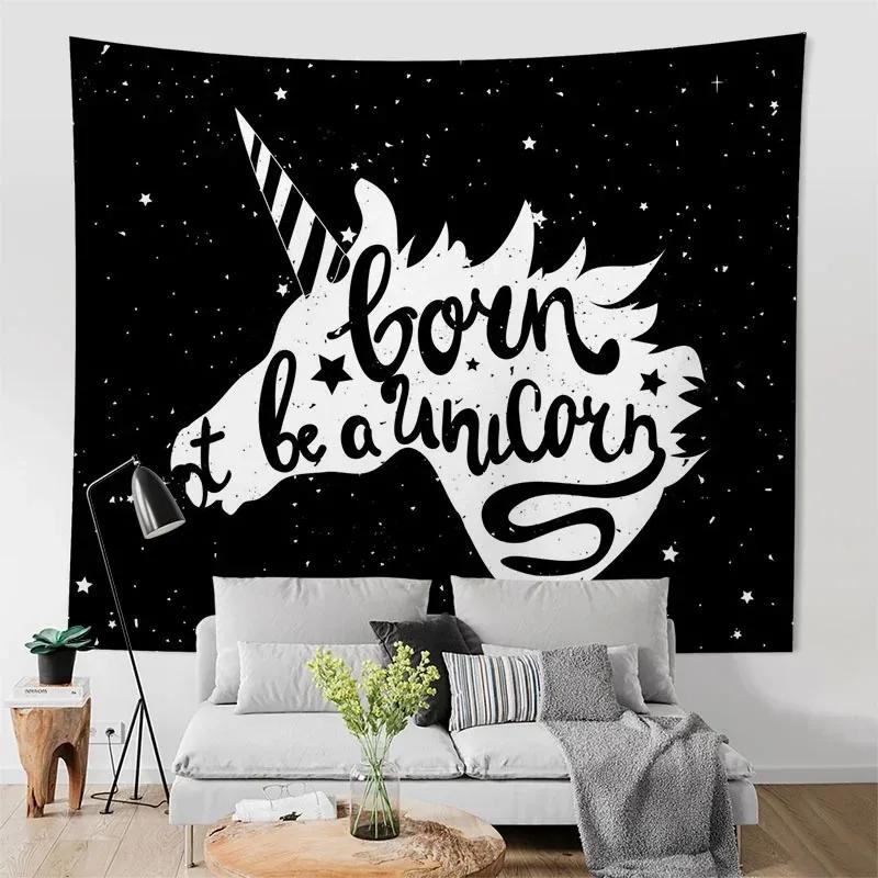 Декоративный гобелен «Звездное небо и единорог» для украшения офиса — фото 14