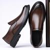 Fashion Men's solid color PVC leather shoes, business shoes, formal shoes, anti slip, soft and not easily deformed 2025