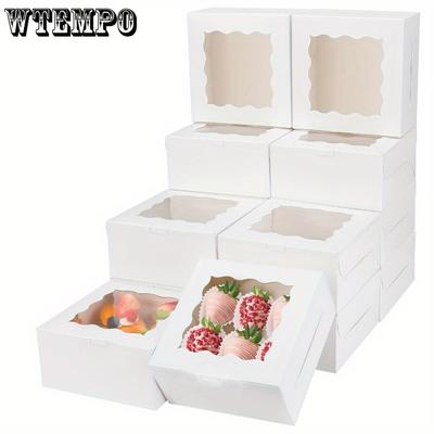 15pcs White Gift Boxes with Window Treat Boxes Jewelry Paper Gift Packaging Box for For Birthday Party Wedding Gift Wrap Boxes