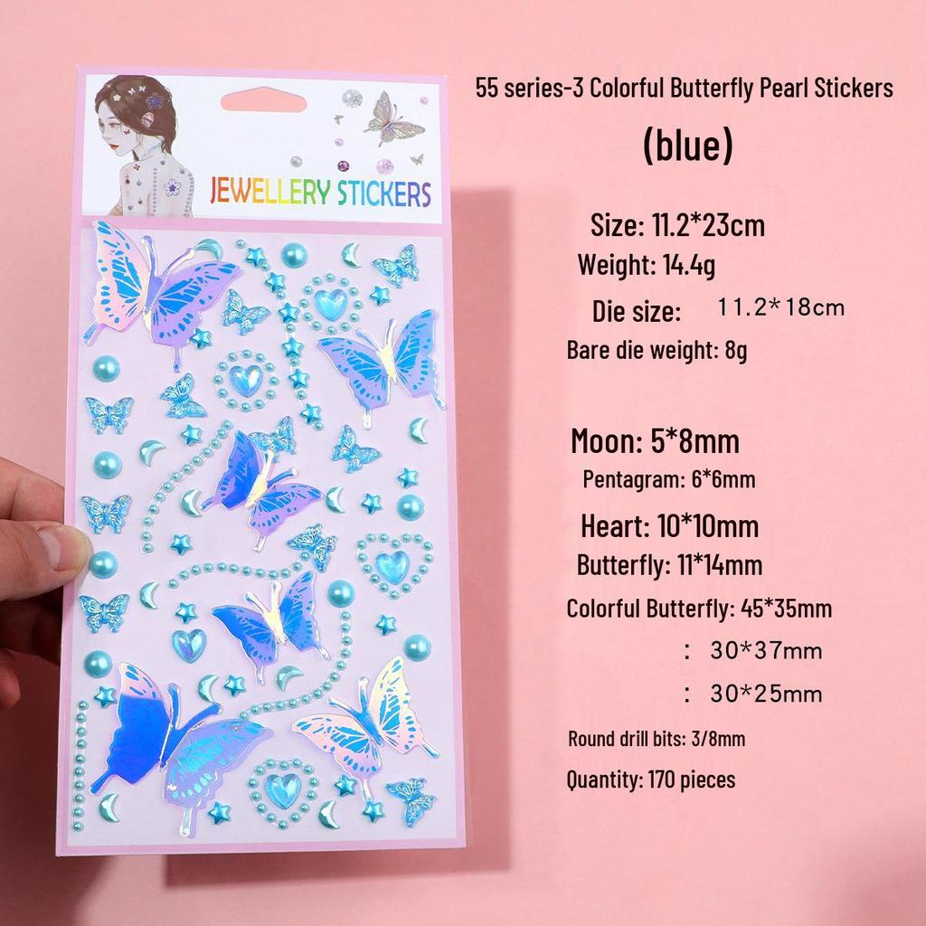 Bunte Schmetterlingsfee 3D Gesichtsaufkleber für Kinderschminke auf der Bühne