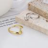 Korean Style Fashionable Color-blocked Thick Twist Ring Twisted Geometric Two-piece Set Stacked Punk Open Ring