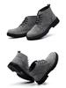 Men's Steel Toe Cap Lightweight Breathable Safety Work Shoes - Anti-Smash, Anti-Puncture, Non-Slip, Wear-Resistant Cowhide.