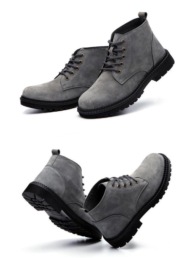 Men's Steel Toe Cap Lightweight Breathable Safety Work Shoes - Anti-Smash, Anti-Puncture, Non-Slip, Wear-Resistant Cowhide.