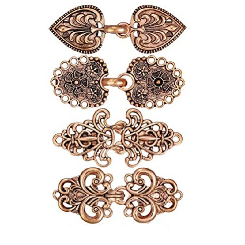 4 Pieces Vintage Sweater Swirl Clip Cape Cloak Retro Cardigan Clip Shawl Collar Clasp Dress Shirt Brooch Clips for Girl Women