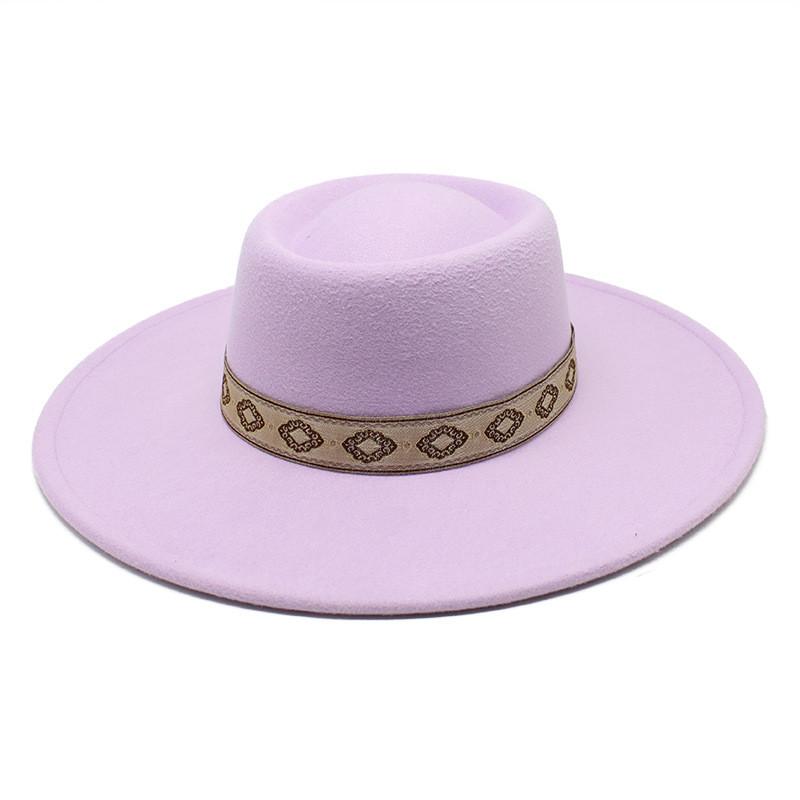 Cappello classico in feltro di lana britannica a tesa larga per uomo donna protezione solare da esterno